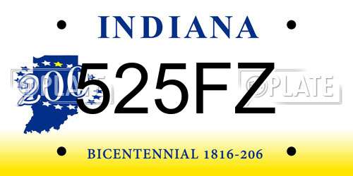 525FZ Indiana License Plate