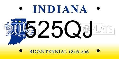 525QJ Indiana License Plate