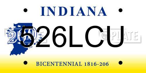 526LCU Indiana License Plate