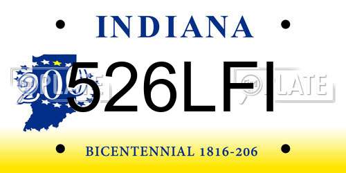 526LFI Indiana License Plate