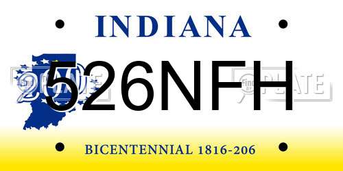526NFH Indiana License Plate