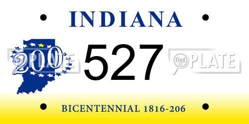 527 Indiana License Plate