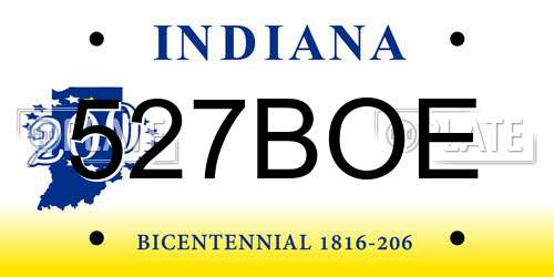527BOE Indiana License Plate