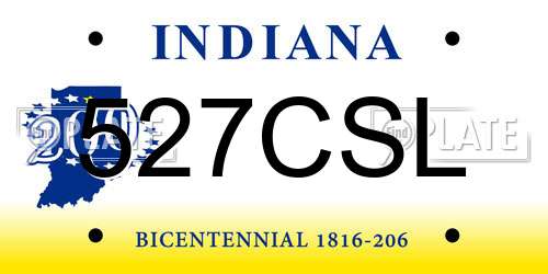 527CSL Indiana License Plate