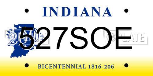 527SOE Indiana License Plate