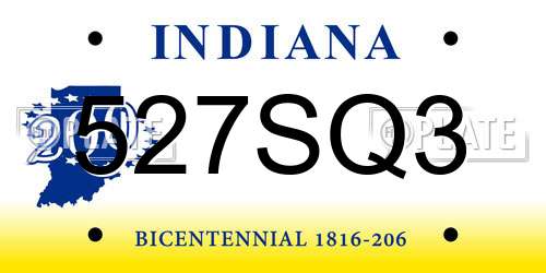 527SQ3 Indiana License Plate