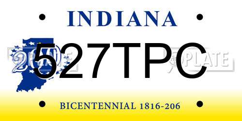 527TPC Indiana License Plate