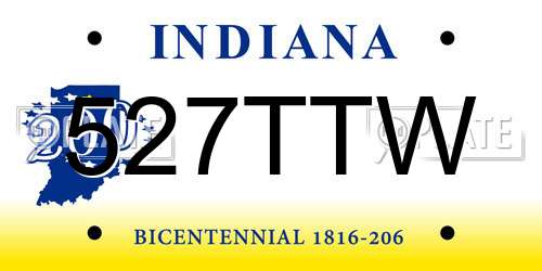 527TTW Indiana License Plate