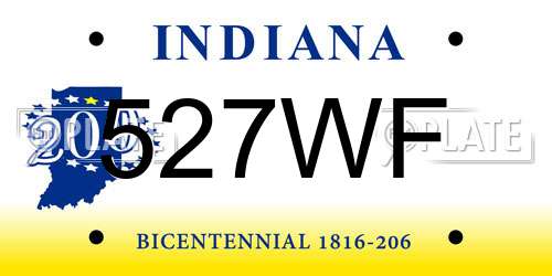 527WF Indiana License Plate