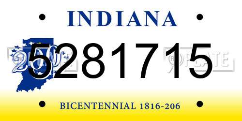 5281715 Indiana License Plate