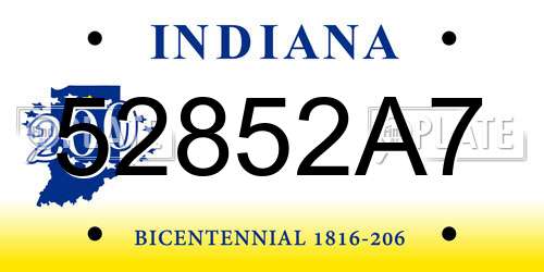 52852A7 Indiana License Plate