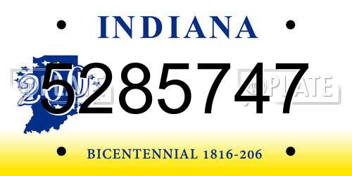 5285747 Indiana License Plate