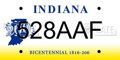 528AAF Indiana License Plate