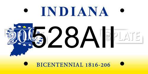 528AII Indiana License Plate