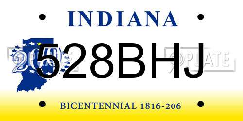 528BHJ Indiana License Plate