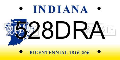 528DRA Indiana License Plate