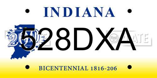 528DXA Indiana License Plate