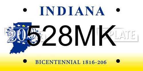 528MK Indiana License Plate