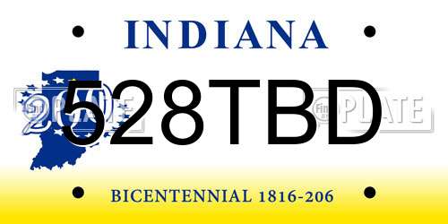 528TBD Indiana License Plate