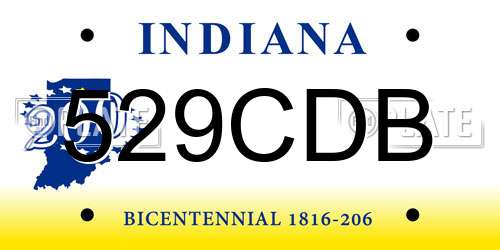 529CDB Indiana License Plate