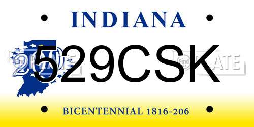 529CSK Indiana License Plate