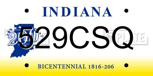 529CSQ Indiana License Plate