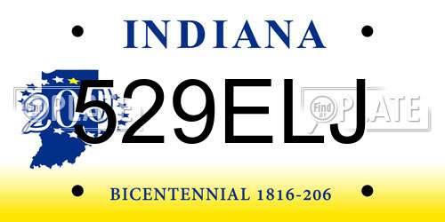 529ELJ Indiana License Plate