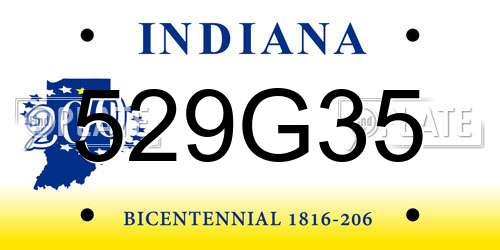 529G35 Indiana License Plate