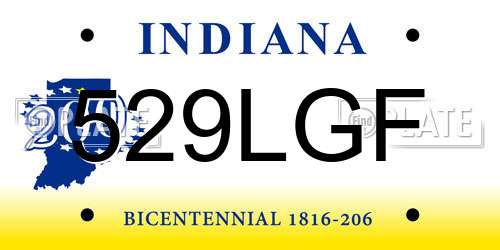 529LGF Indiana License Plate