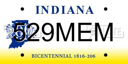 529MEM Indiana License Plate