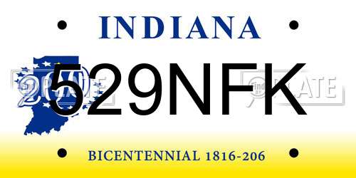 529NFK Indiana License Plate