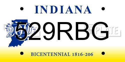 529RBG Indiana License Plate