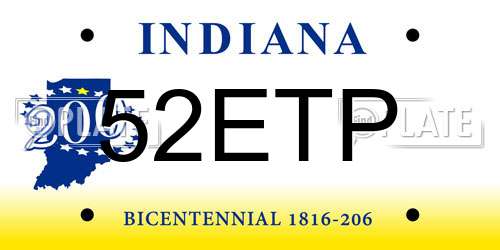 52ETP Indiana License Plate