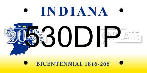 530DIP Indiana License Plate