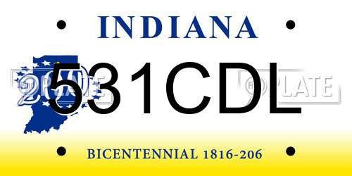 531CDL Indiana License Plate