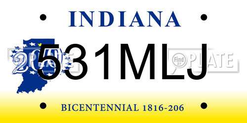 531MLJ Indiana License Plate