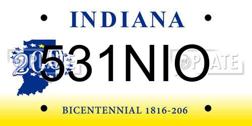 531NIO Indiana License Plate