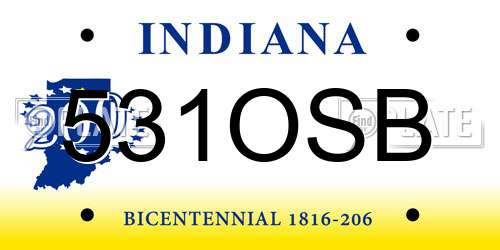 531OSB Indiana License Plate