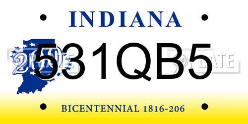 531QB5 Indiana License Plate