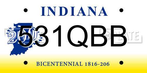 531QBB Indiana License Plate