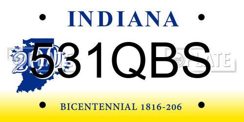 531QBS Indiana License Plate