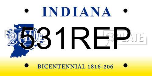 531REP Indiana License Plate