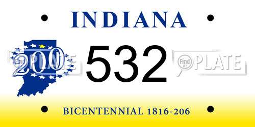 532 Indiana License Plate