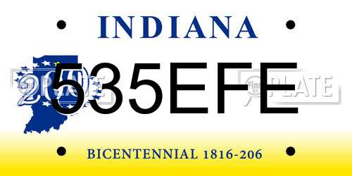 535EFE Indiana License Plate