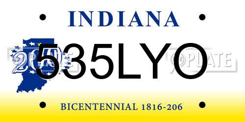535LYO Indiana License Plate