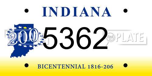 5362 Indiana License Plate