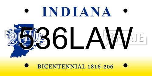 536LAW Indiana License Plate
