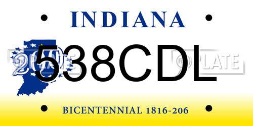 538CDL Indiana License Plate