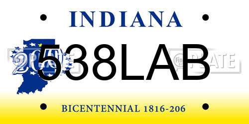 538LAB Indiana License Plate