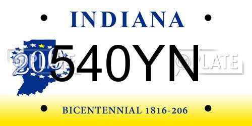 540YN Indiana License Plate